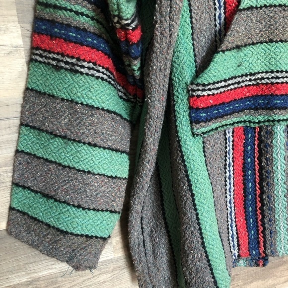 Vintage Grunge Handmade Festival Beach Baja Pullover Hoodie Large - Picture 5 of 12